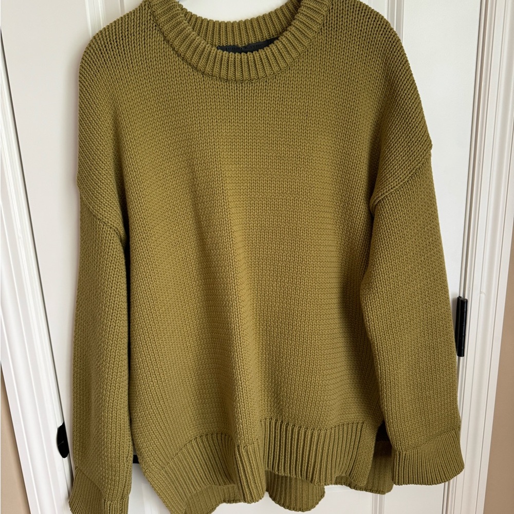 Jenni Kayne Cotton Side Slit Fisherman Sweater. Size S.